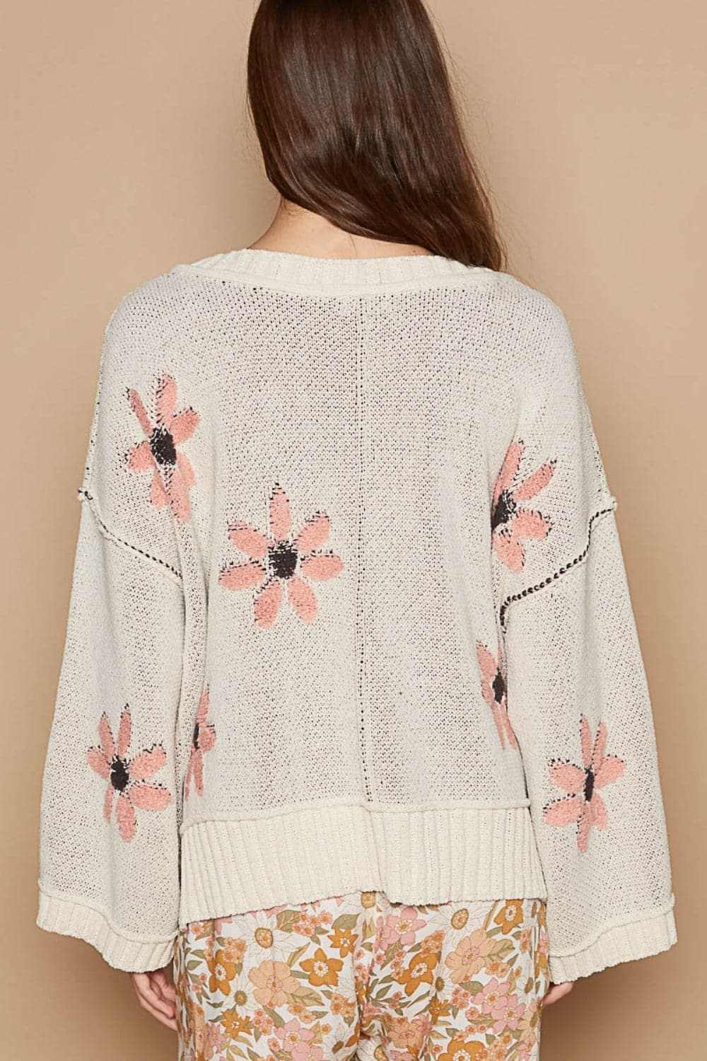 Chic floral chenille sweater - Love Salve